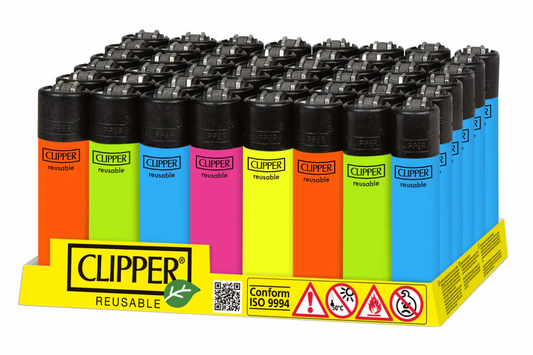 Clipper Lighters Solid Fluo 48ct
